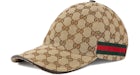 구찌 오리지널 GG 캔버스 웹 베이스볼 햇 베이지/브라운