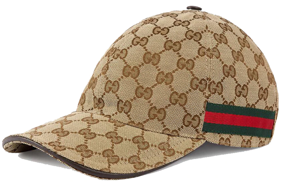 Gucci Original GG Canvas Baseball Hat with Web Beige/Brown in Canvas - US