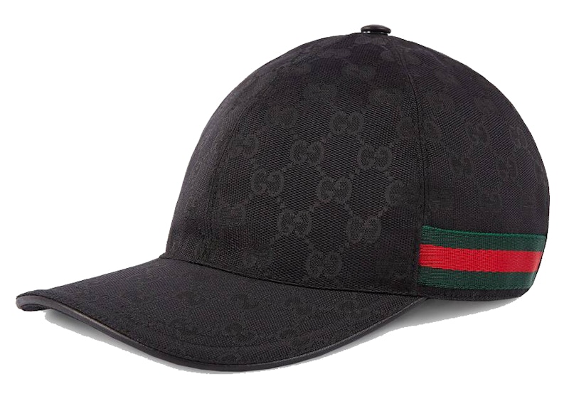 Gucci Original GG Canvas Baseball Hat with Web Black in Canvas - US