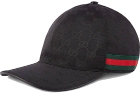 Gucci Original Canvas Baseball Hat with Web Black in Canvas