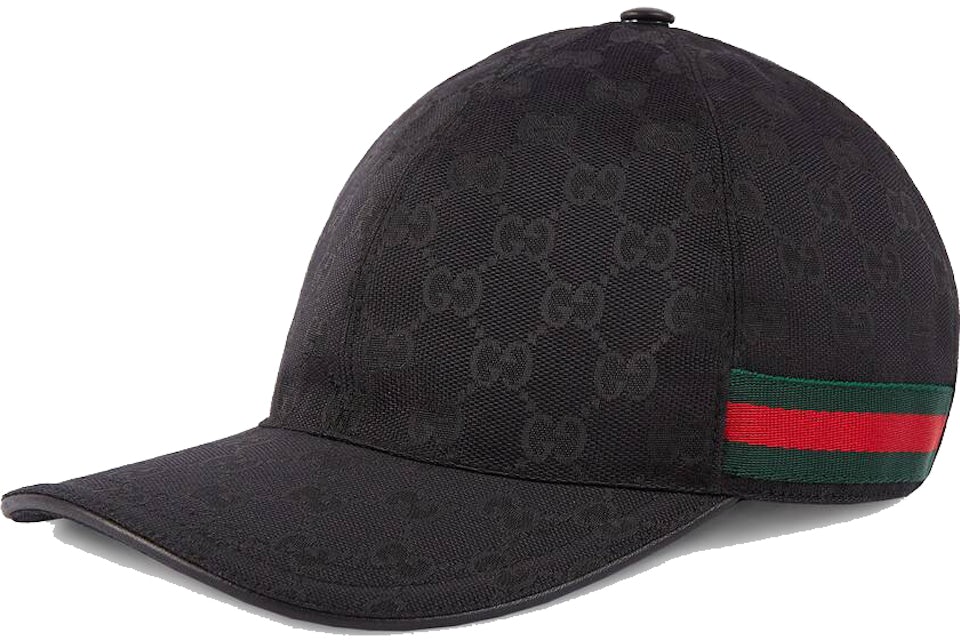 Gucci Original GG Canvas Baseball Hat with Web Black in Canvas - US