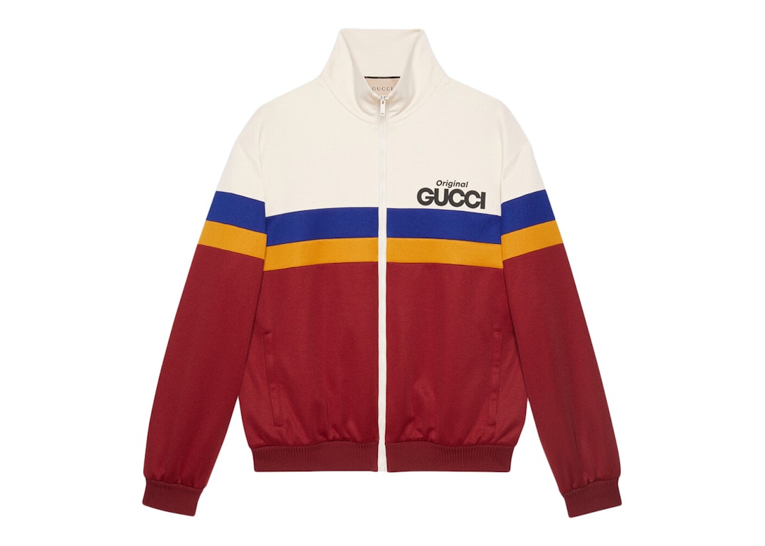 Pre-owned Gucci Original  Print Jersey Jacket Magenta/ivory