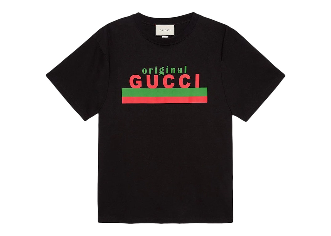 Pre-owned Gucci Original  Printed T-shirt Black/red/green