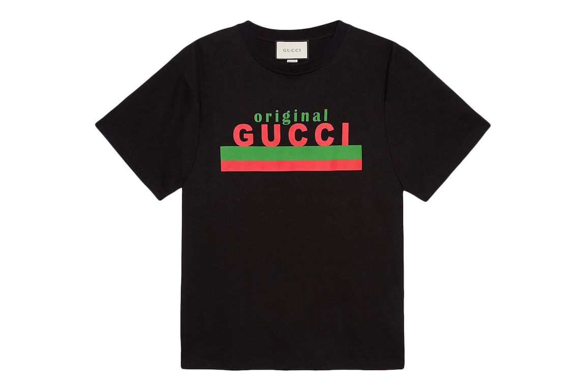 Pre-owned Gucci Original  Printed T-shirt Black/red/green