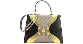Gucci Osiride GG Supreme Top Handle Bag Medium Gold/Black