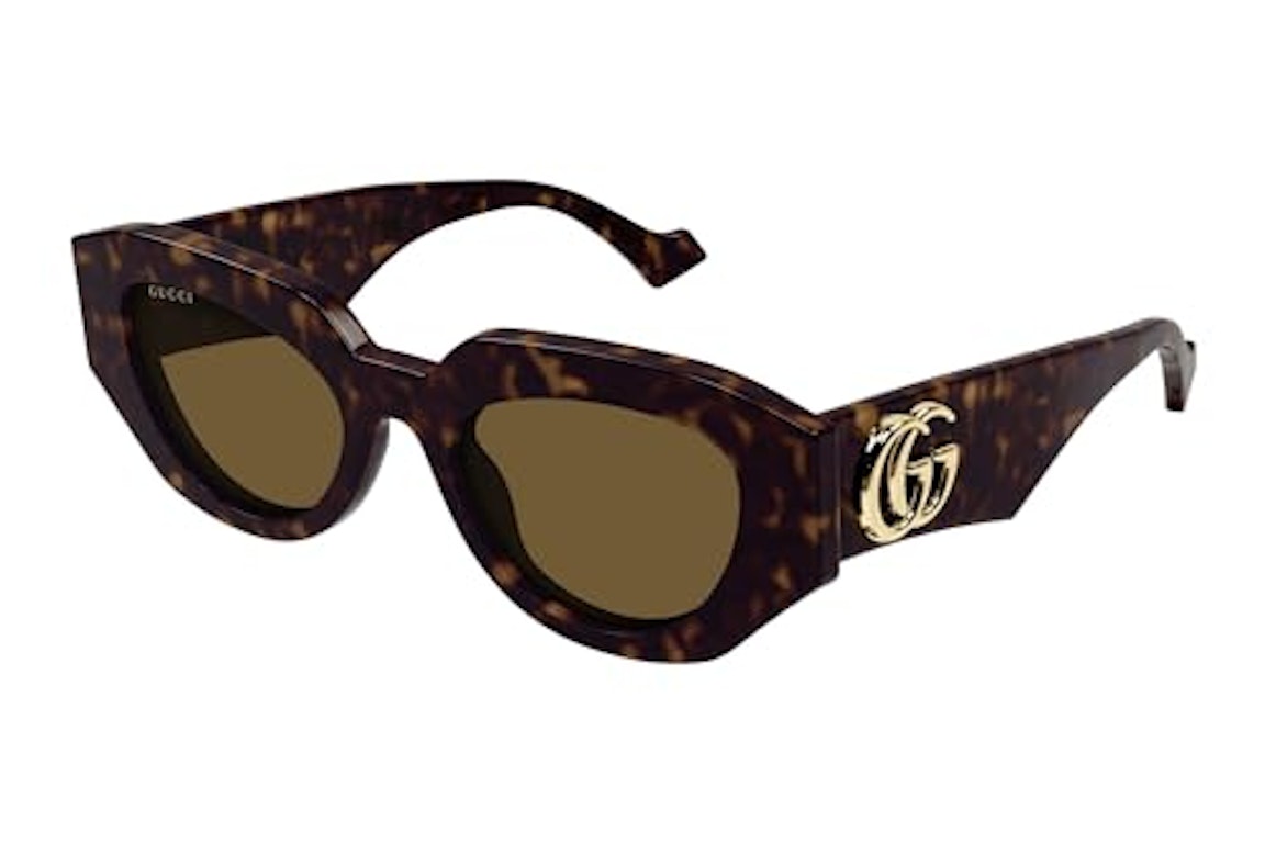 Pre-owned Gucci Oval Sunglasses Brown (gg1421s-002-fr)