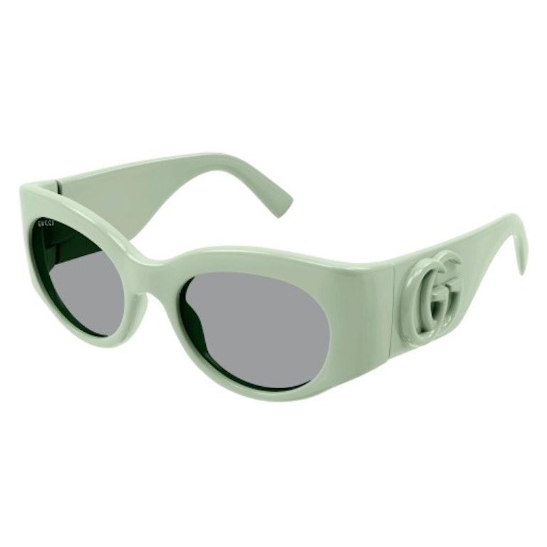 Pre-owned Gucci Oval Sunglasses Green/grey (gg1544s-003)