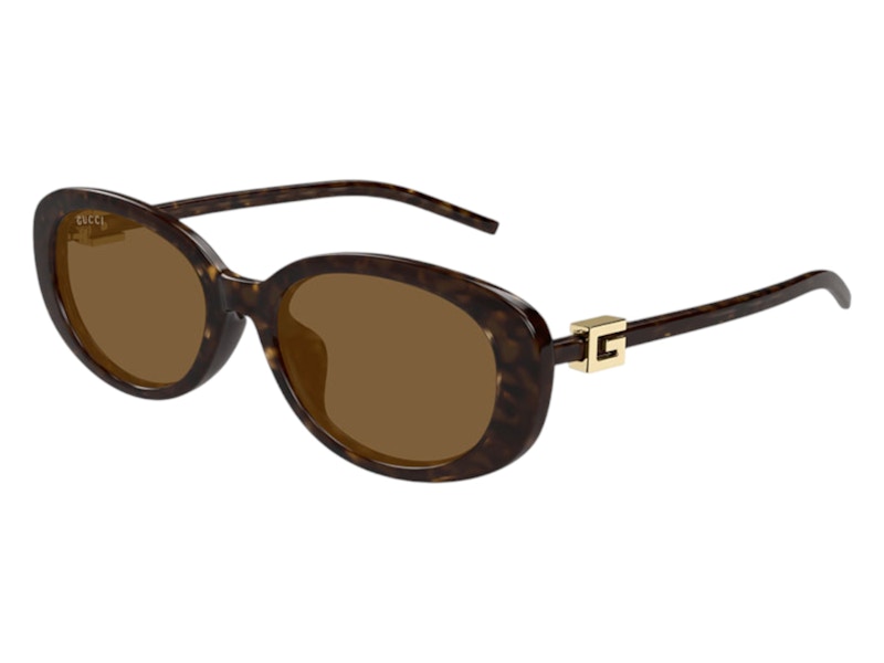 Pre-owned Gucci Women's  Oval Sunglasses In Havana (gg1684sa 004)