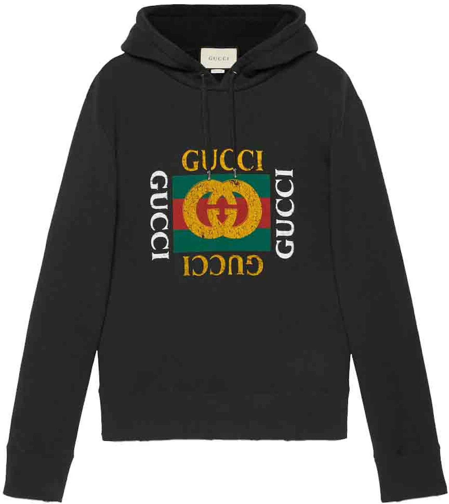 Oversize Sweatshirt with Gucci Logo Black Men's - US