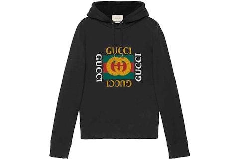 Gucci Oversize Sweatshirt with Gucci Logo Black Men's US