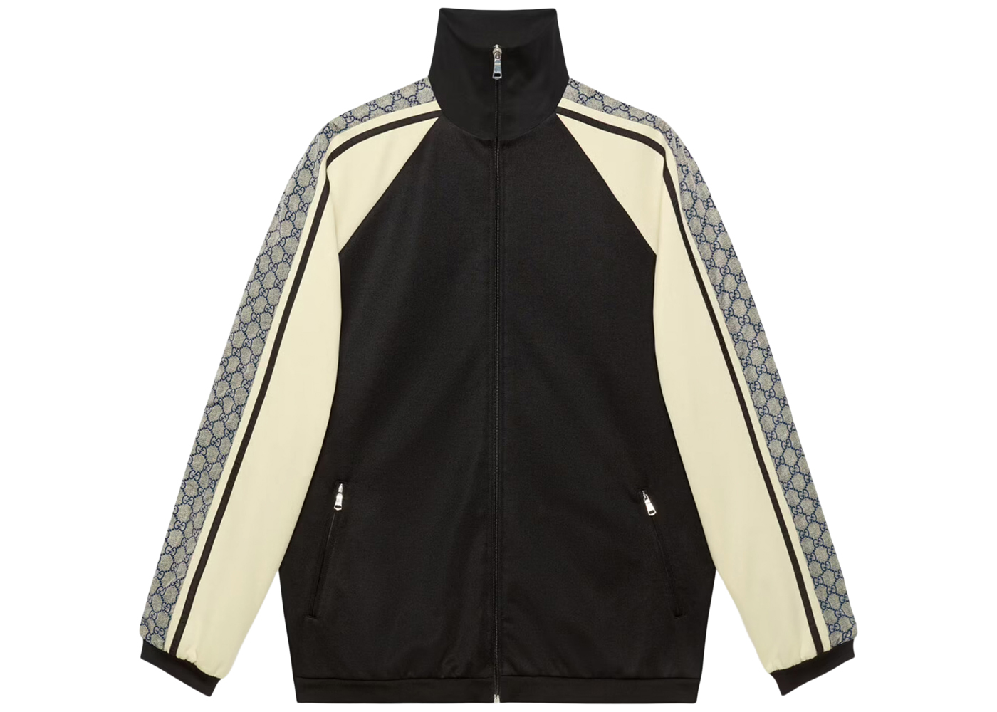 Gucci Oversize Technical Jersey Jacket Black/Ivory Men's - US