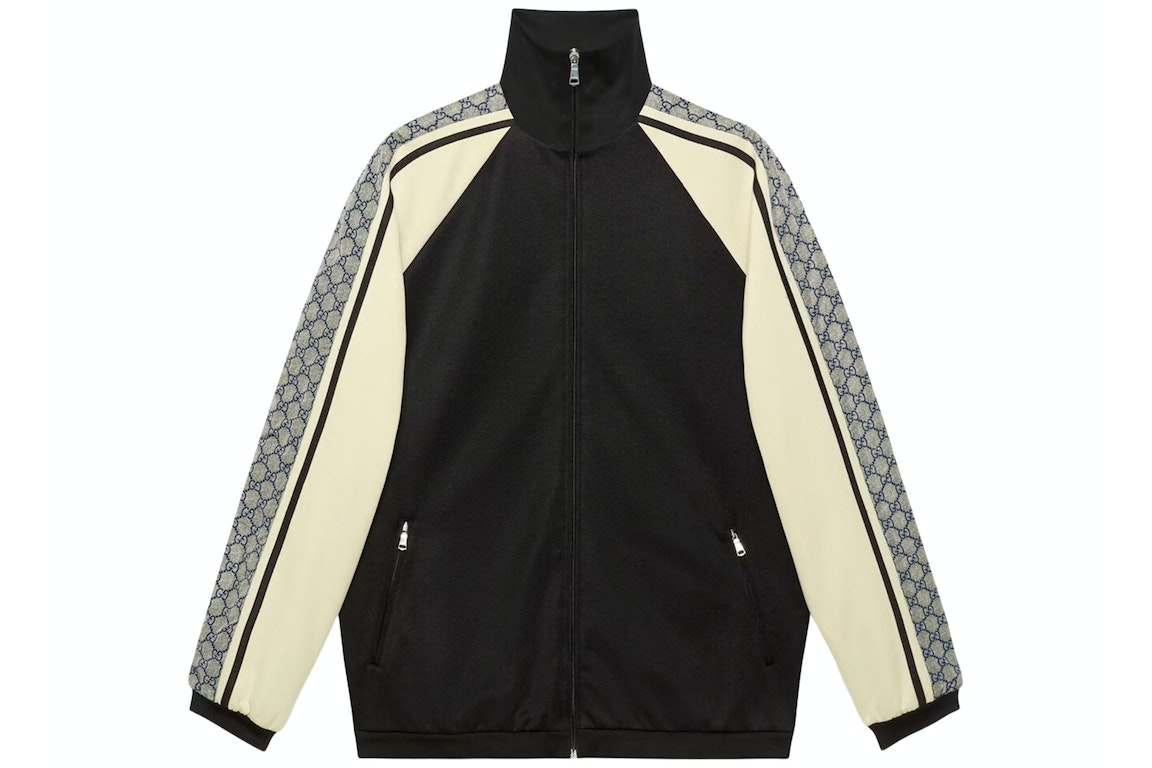 Pre-owned Gucci Oversize Technical Jersey Jacket Black/ivory