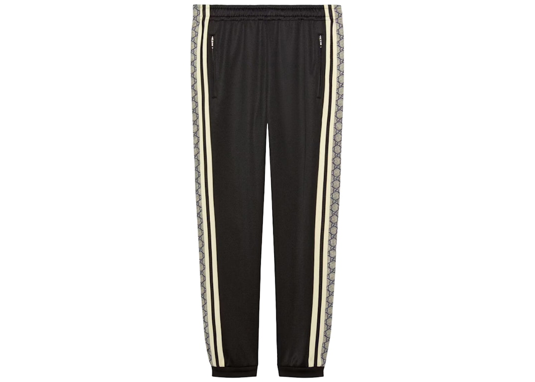 Pre-owned Gucci Oversize Technical Jersey Jogging Pant Black/ivory