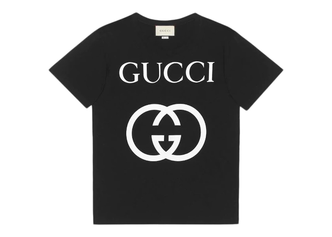 Pre-owned Gucci Oversize With Interlocking G T-shirt Black/white