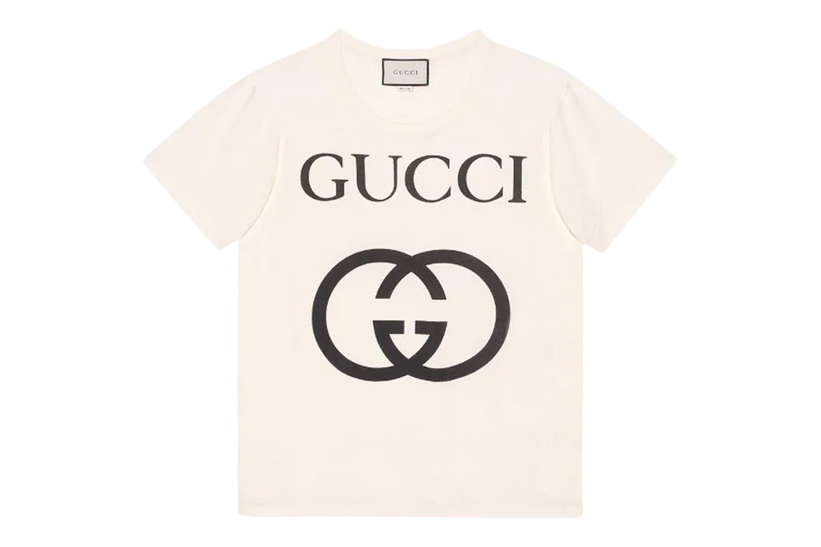 Pre-owned Gucci Oversize With Interlocking G T-shirt White/black