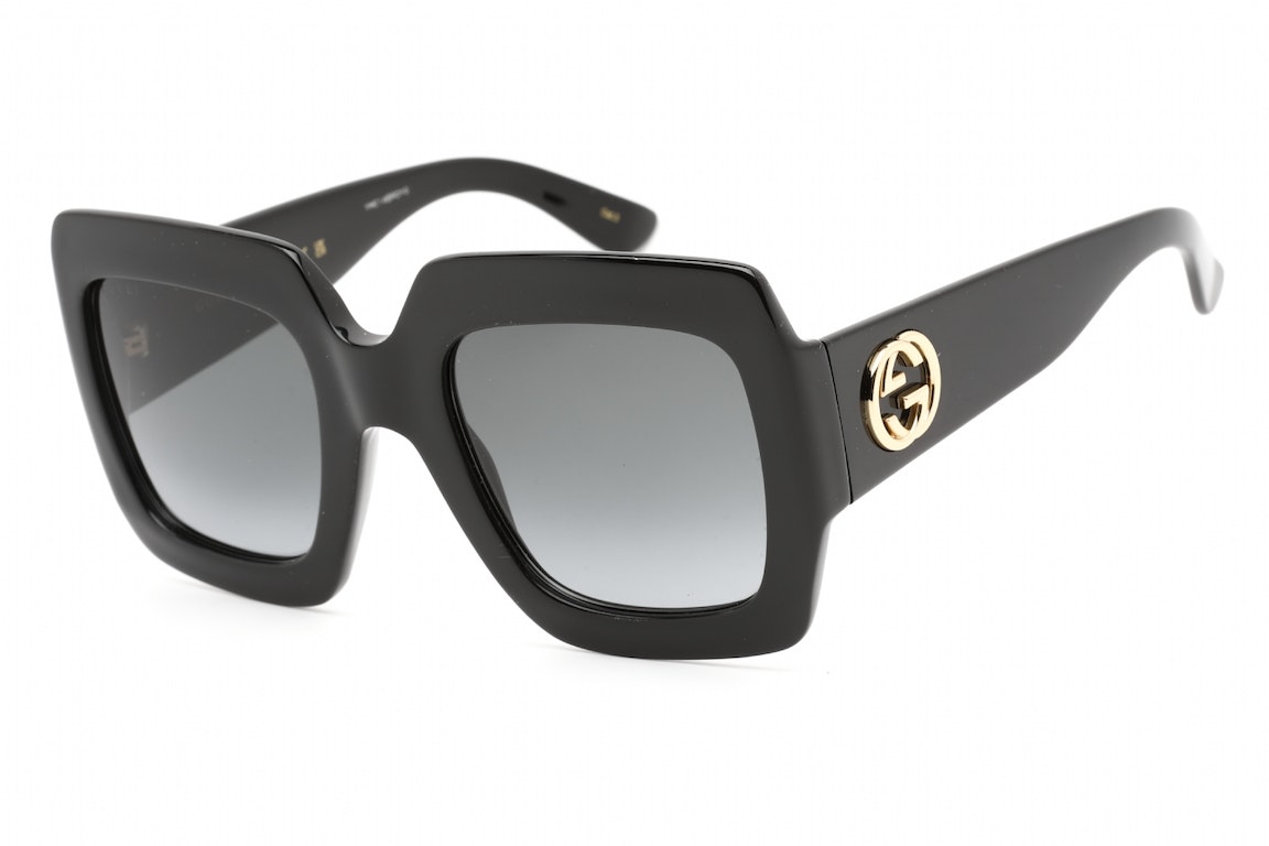 Pre-owned Gucci Oversized Square Sunglasses Black/grey (gg0053sn-001)