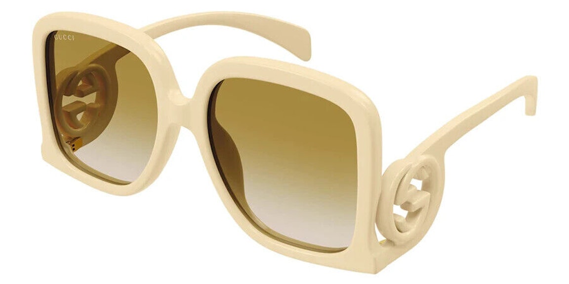 Pre-owned Gucci Oversized Square Sunglasses Ivory (gg1326s-002-58)