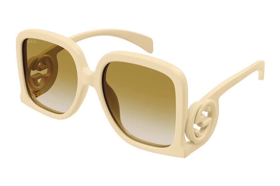 Pre-owned Gucci Oversized Square Sunglasses Ivory (gg1326s-002-58)