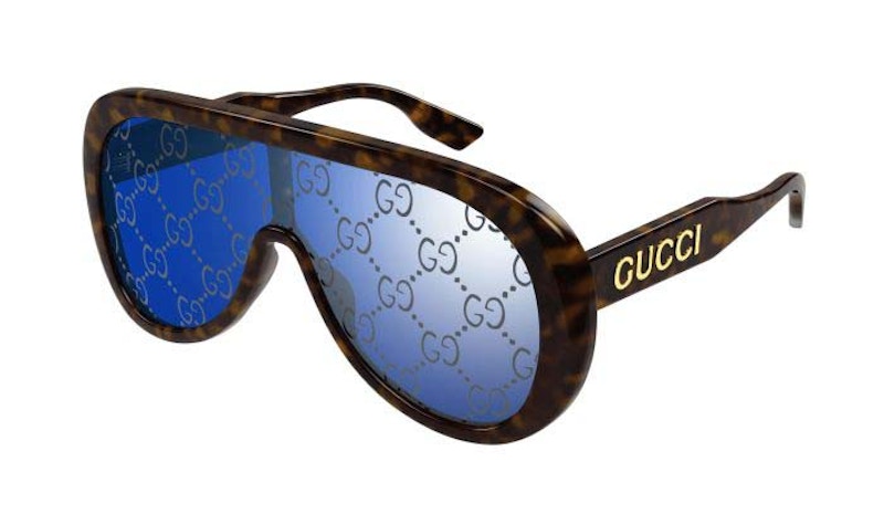 Gafas de sol Gucci Oversized Tortoise Mask Frame Havana Azul GG1370S 002 99 in Acetate Metal MX