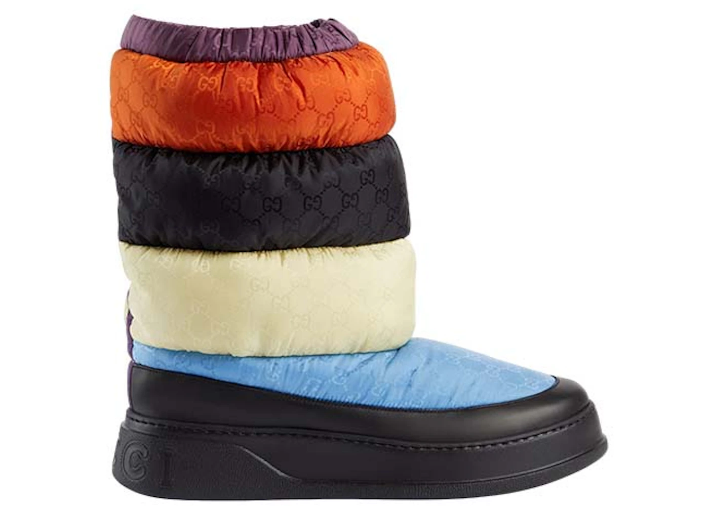 Botas de nieve acolchadas Gucci Negro Multi Hombre 724046 FABHX