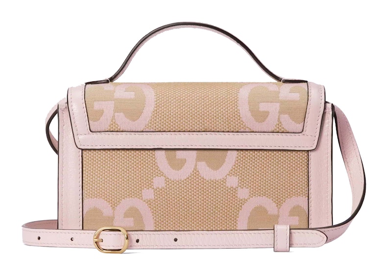 Gucci Padlock Jumbo GG Mini Bag Beige/Light Pink in Canvas with Gold
