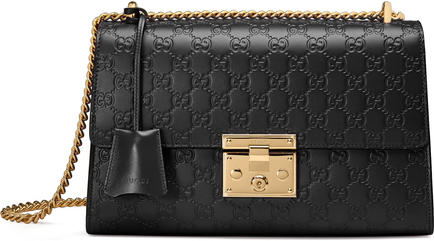 Gucci Supreme Padlock Medium Shoulder Bag Black – DAC