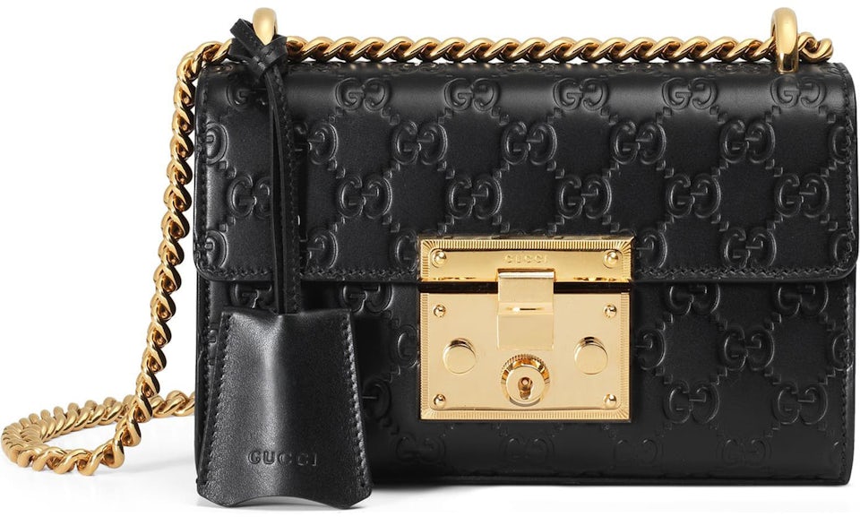 Gucci Black Small Padlock Shoulder Bag Leather Pony-style calfskin  ref.954540 - Joli Closet