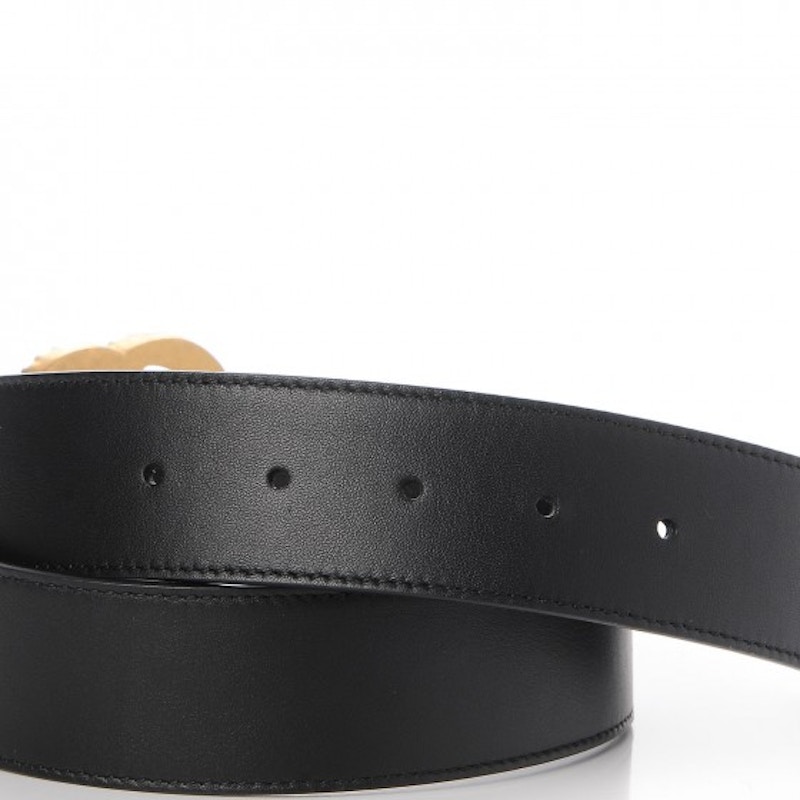 Gucci wide leather belt with pearl double on sale g