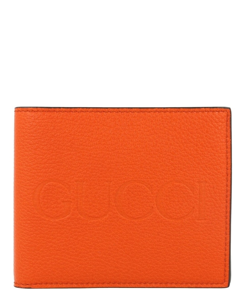 Gucci Pebbled Logo Wallet Orange