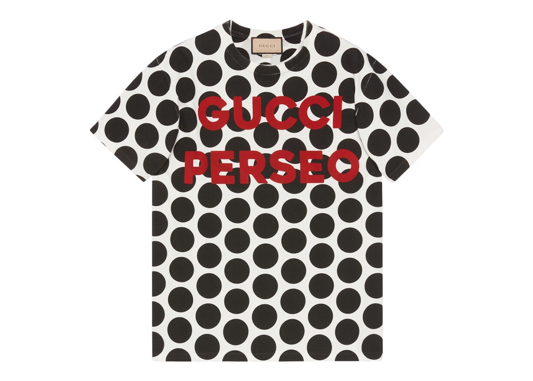 Pre-owned Gucci Perseo Polka Dot Print T-shirt Black/white
