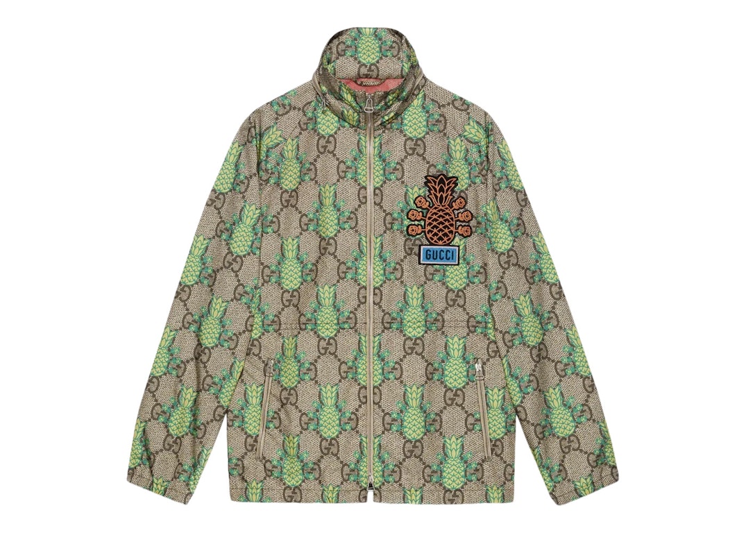 Pre-owned Gucci Pineapple Gg Print Jacket Green