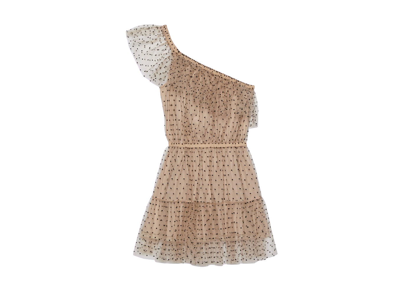 Gucci Polka Dot Sleeveless Tulle Dress Beige/Black