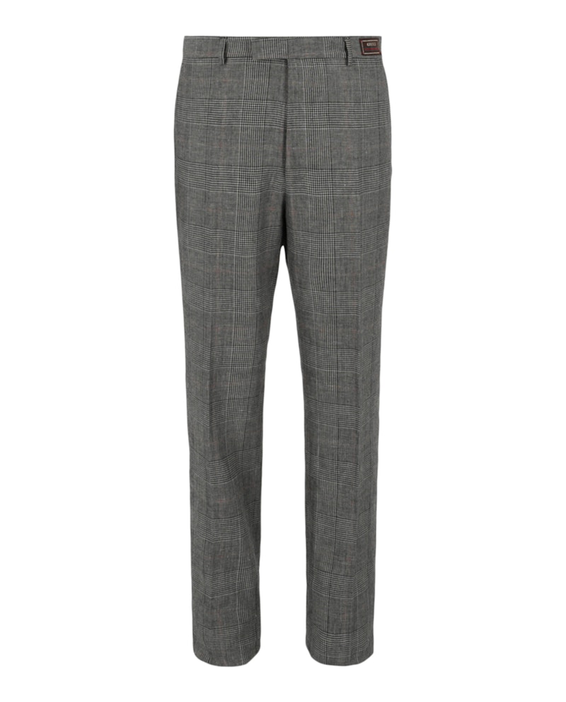 Pre-owned Gucci Men's Prince Of Wales Tailored Trousers In Grey Beige
