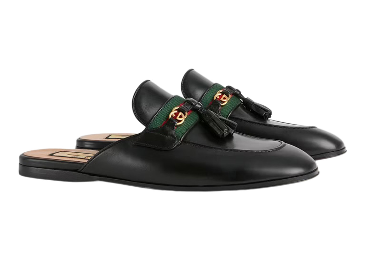 Gucci Princetown Slipper Black Tassel Leather 659628 1W610 1066 US