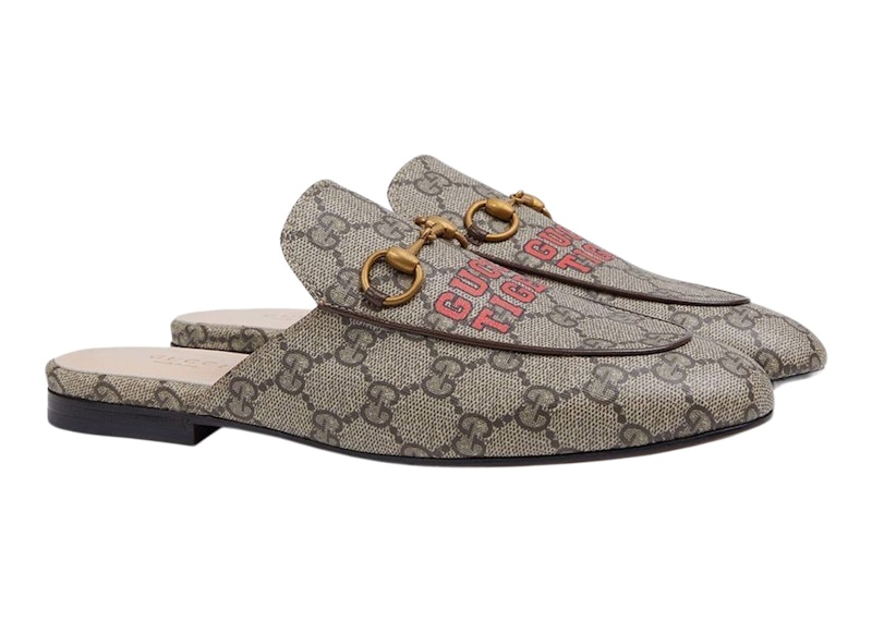 Gucci princetown canvas clearance slippers