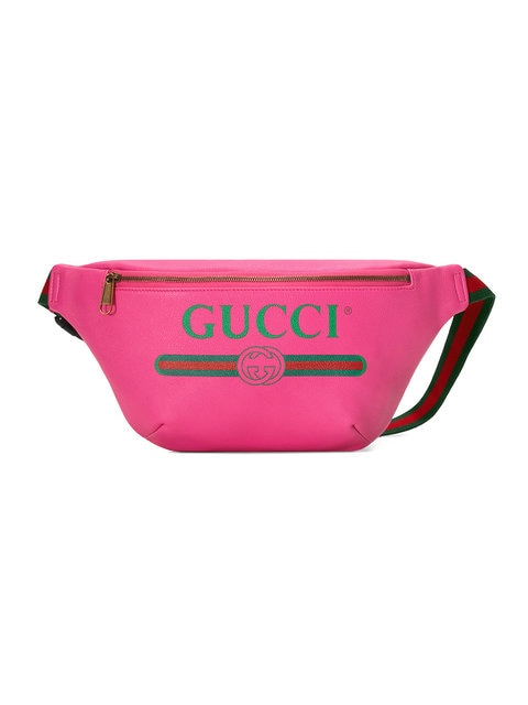 gucci print leather belt bag price