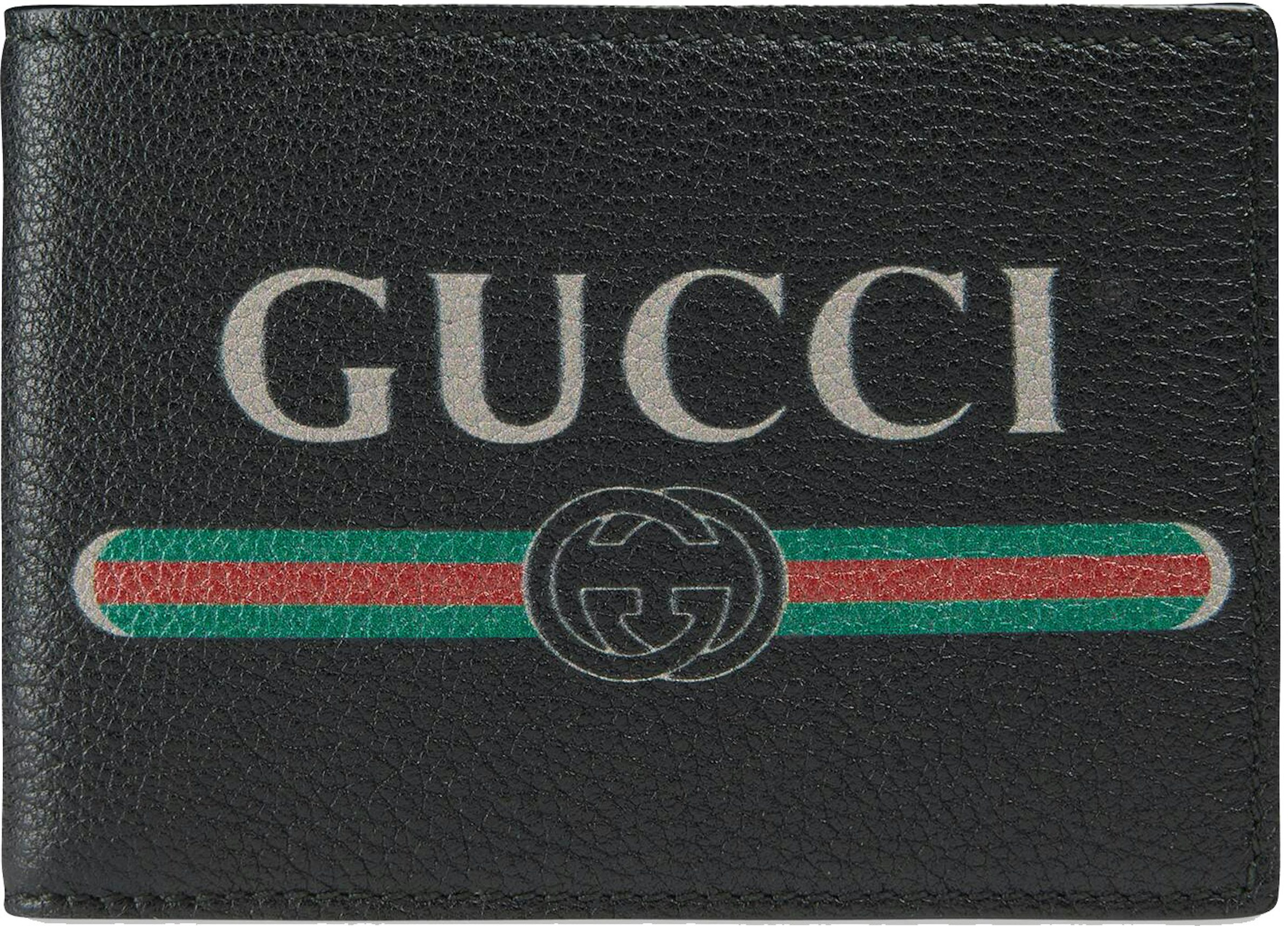 Gucci Bifold Wallet GG Supreme Bee Print (8 Card Slots) Beige/Ebony