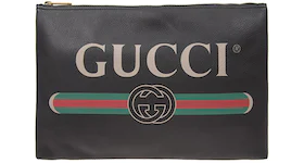 Gucci Print Portfolio Leather Large Black
