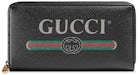 Portefeuille zippé imprimé Gucci Noir