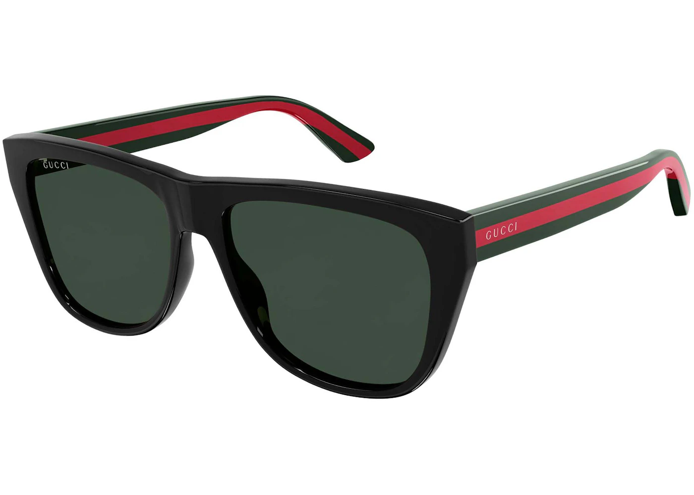 Lunettes de soleil Gucci à monture rectangulaire noir/vert