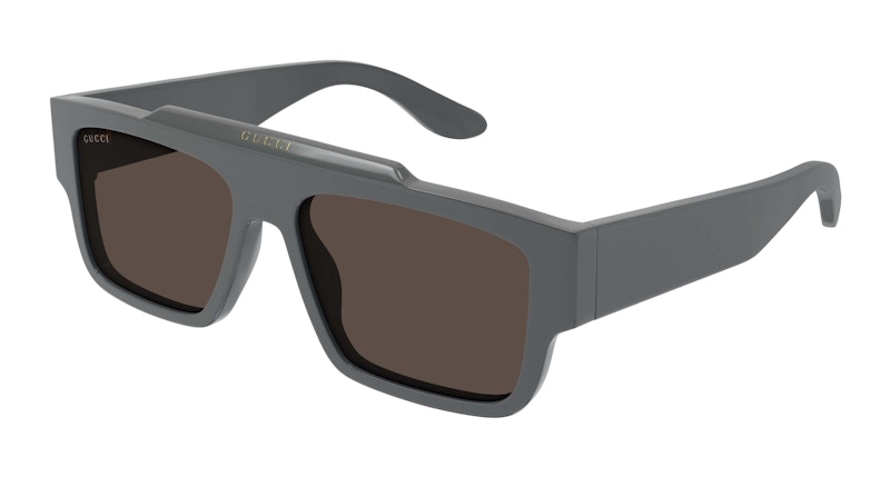 Pre-owned Gucci Rectangle Frame Sunglassesfr) In Charcoal Grey/brown (gg1460s/003