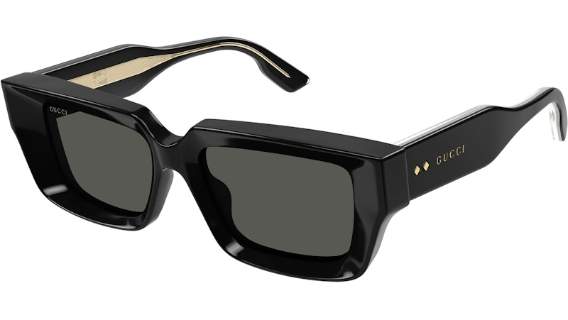 Pre-owned Gucci Men's Rectangle Sunglasses In Black/grey (gg1529s/001)