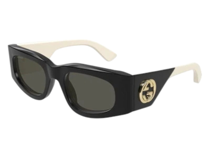 Pre-owned Gucci Rectangle Sunglasses In Black Grey (gg1664s/001/51)