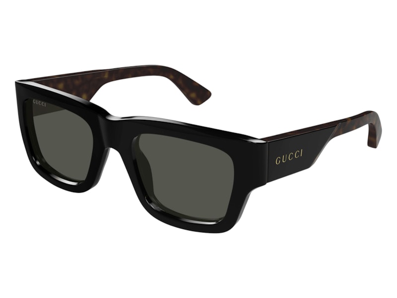 Pre-owned Gucci Rectangle Sunglasses In Black Red Green (gg1668s/003/fr)
