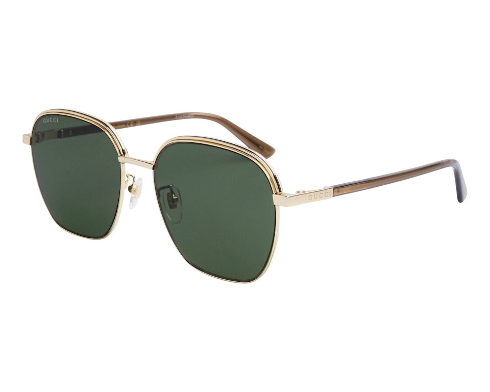 Pre-owned Gucci Rectangle Sunglasses Gold (gg1100sa-003-58)