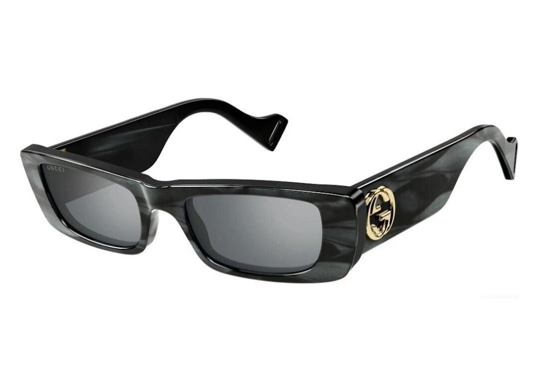 Pre-owned Gucci Rectangle Sunglasses Grey/silver (gg0516s-013)