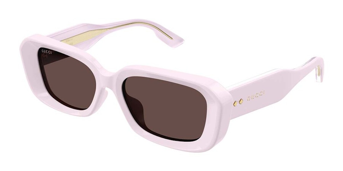 Pre-owned Gucci Rectangle Sunglasses Pink/brown (gg1531sk-003-54)