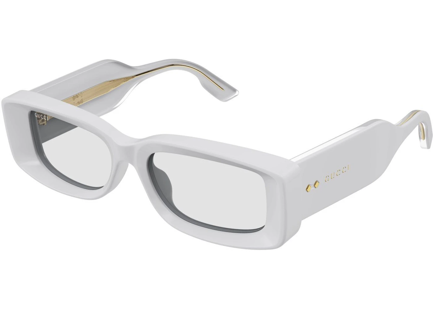 Gucci Rectangle Sunglasses White/Grey (GG1528S-001) in Acetate/Metal - US