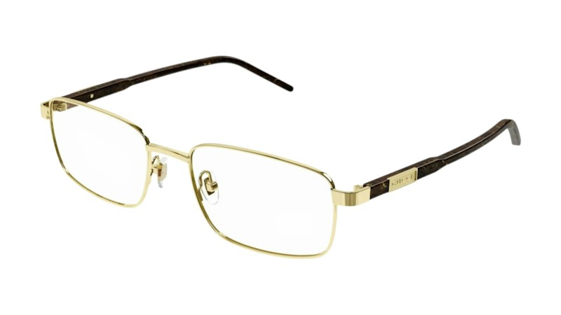Cornice rettangolare Gucci (GG1801O-007) Cornici da vista oro nero