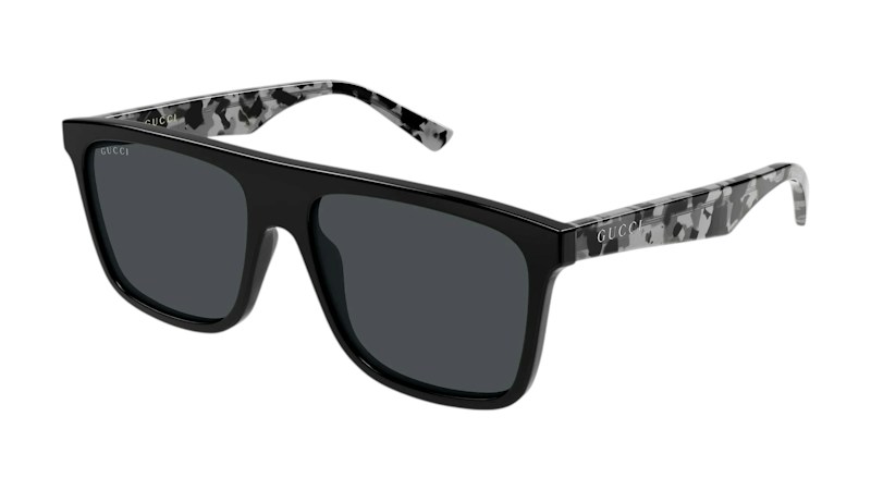 Gucci Rectangular-Frame Recycled Acetate Sunglasses Zwart